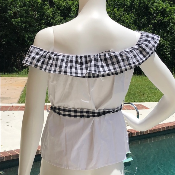 NWT After Market off the shoulder, tie waist, top - Picture 4 of 9